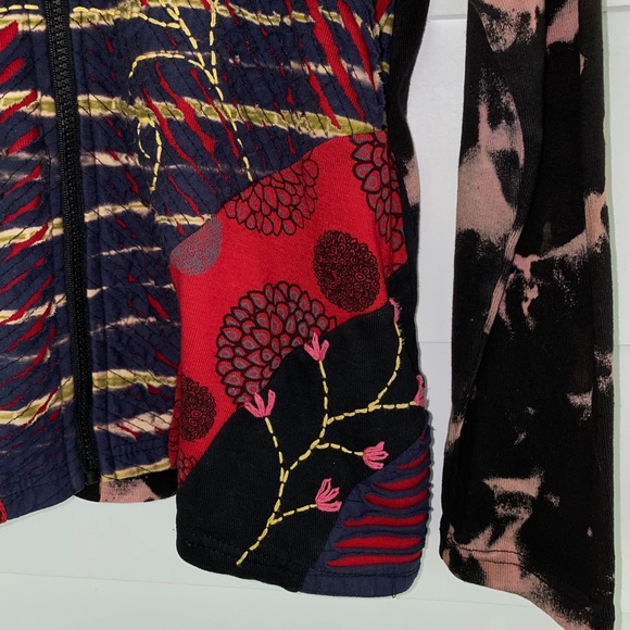 VTG Rising International Mixed Prints Floral Embroidery Hoodie Medium - Picture 9 of 15